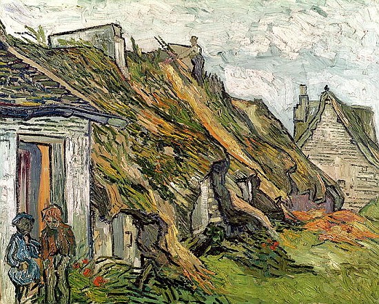 Thatched Cottages in Chaponval, Auvers-sur-Oise a Vincent Van Gogh