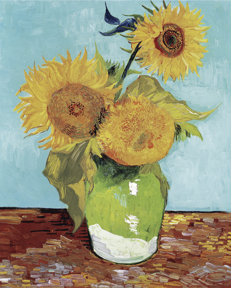 Vase With Three Sunflowers a Vincent Van Gogh
