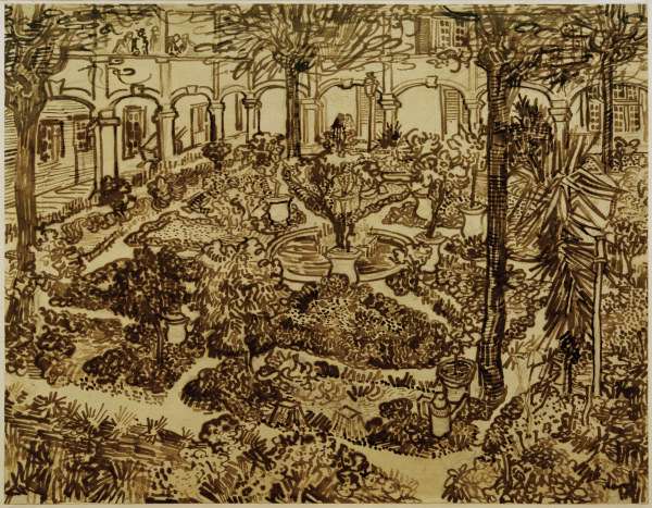 v.Gogh, Courtyard of the Hospital /Draw. a Vincent Van Gogh