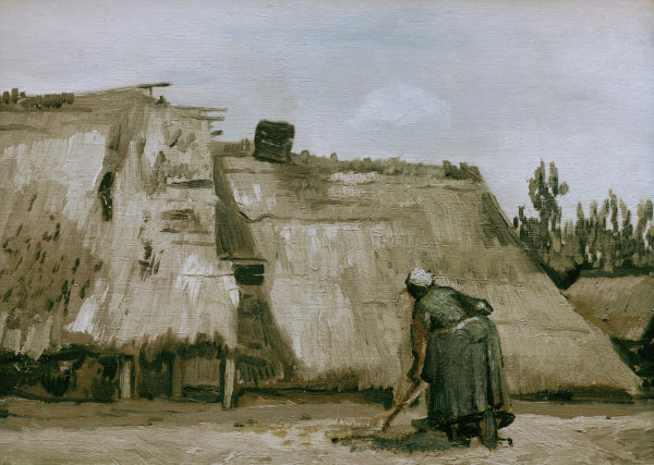 v.Gogh/Hut w.working peasant woman/1885 a Vincent Van Gogh