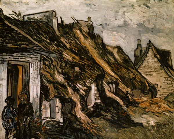 V.van Gogh, Cottages in Chaponval / Ptg. a Vincent Van Gogh