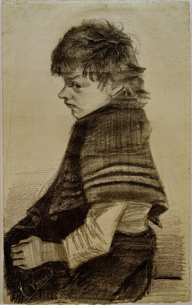 V.van Gogh, Girl with Shawl/Draw./1882/3 a Vincent Van Gogh