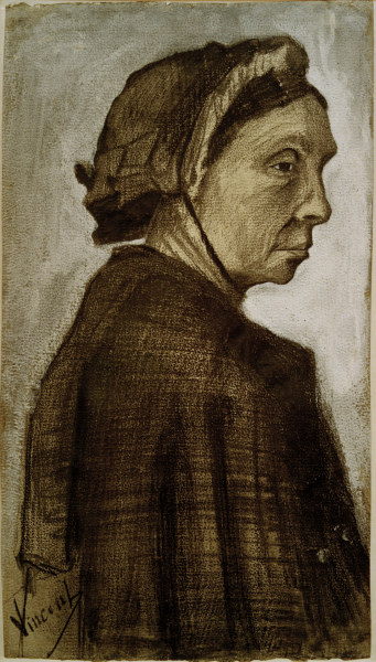 V.van Gogh, Head of a Woman /Draw./ 1882 a Vincent Van Gogh