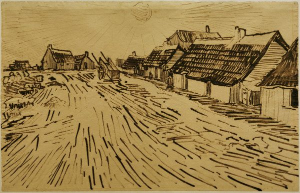 V.v.Gogh, Cottages, Saintes-Marie /Draw. a Vincent Van Gogh