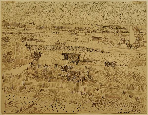 V.v.Gogh, Harvest, La Caru /Draw./ 1888 a Vincent Van Gogh