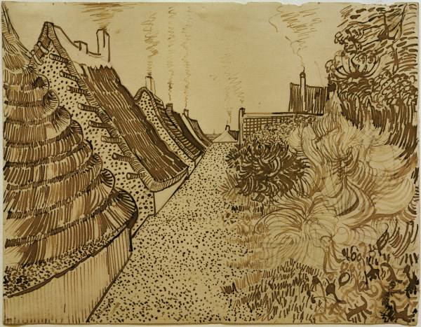 V.v.Gogh, Street in Saintes-Maries/Draw. a Vincent Van Gogh