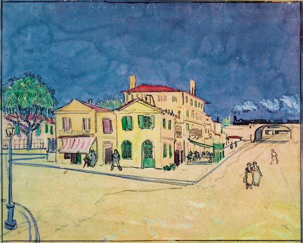 V.van Gogh, The Yellow House / Watercol. a Vincent Van Gogh
