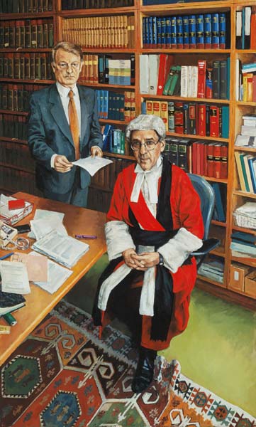 Mr Justice Moses with his Clerk John Furey a  Vincent  Yorke