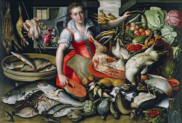 Martha preparing the meal for Jesus or Jesus at the House of Martha and Mary a Vincenzo Campi