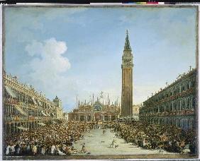 Carnival procession on the Piazza San Marco in Venice