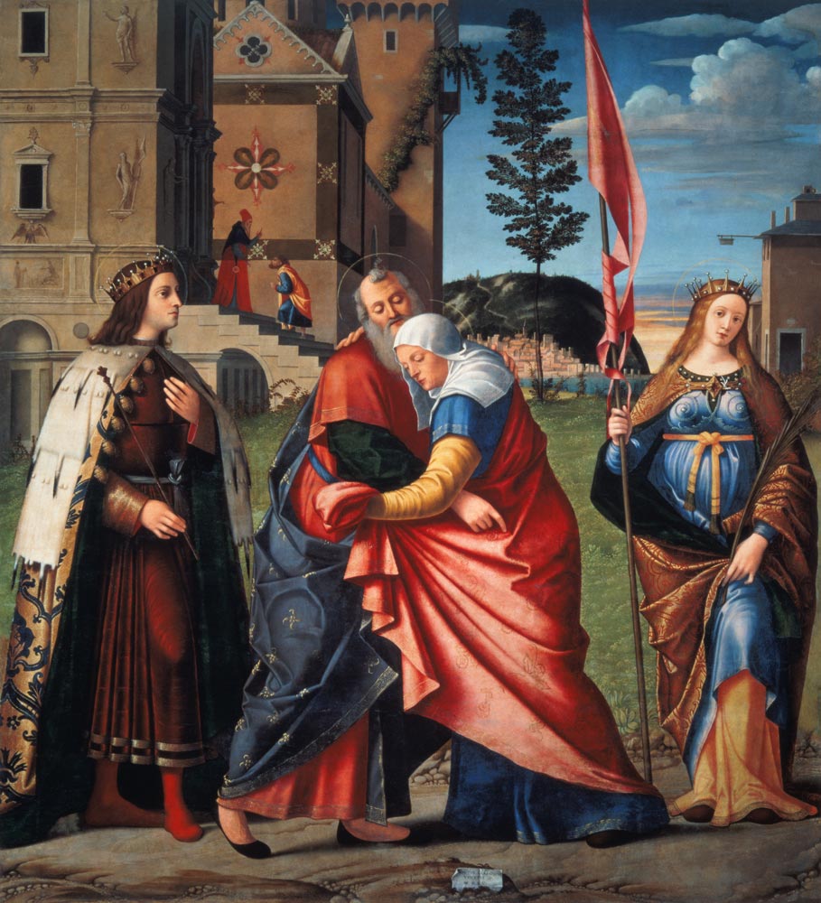 The Meeting at the Golden Gate with Saints a Vittore Carpaccio