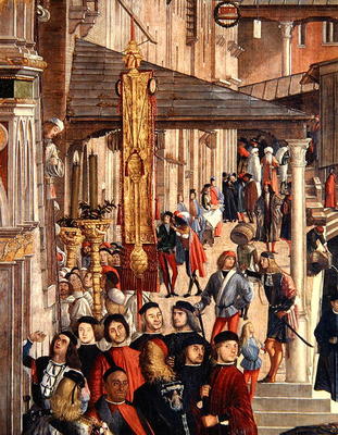 Street Scene, detail from The Miracle of the Relic of the True Cross on the Rialto Bridge, 1494 (oil a Vittore Carpaccio