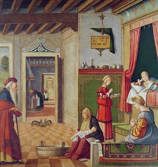 The Birth of the Virgin, 1504-08 (see also 204962) a Vittore Carpaccio