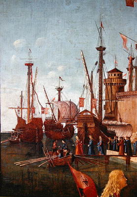 The Departure of the Pilgrims, detail from The Meeting of Etherius and Ursula and the Departure of t a Vittore Carpaccio