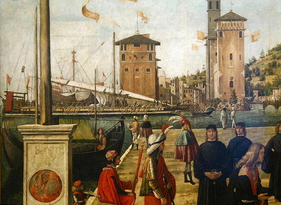 The Return of the Ambassadors, from the St. Ursula Cycle, 1490-94 (detail of 51114) a Vittore Carpaccio
