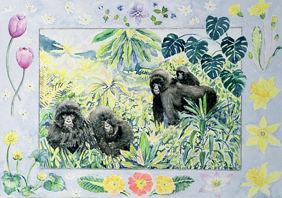 Mountain Gorillas (month of March from a calendar)  a Vivika  Alexander