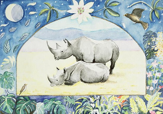 Rhino (month of February from a calendar)  a Vivika  Alexander