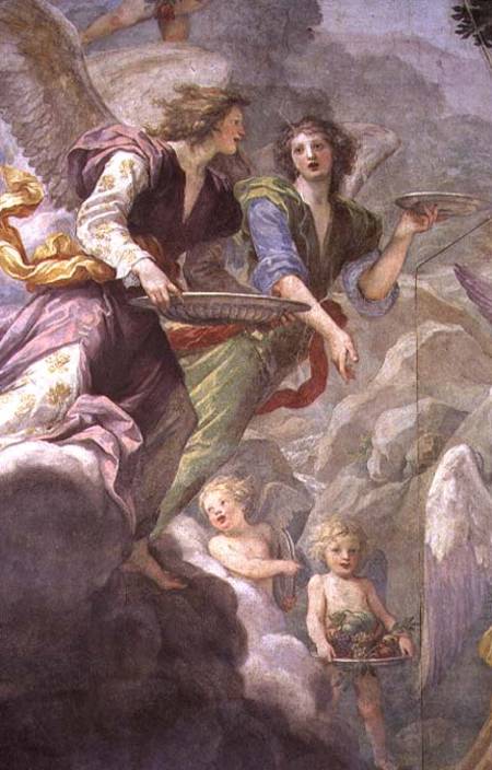 Christ served by Angels, detail of angels and cherubs a Volterrano (eigentl. Baldassare Franceschini)