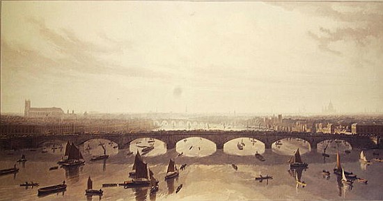 View of the Bridge now building over the Thames at Vauxhall a W Daniel