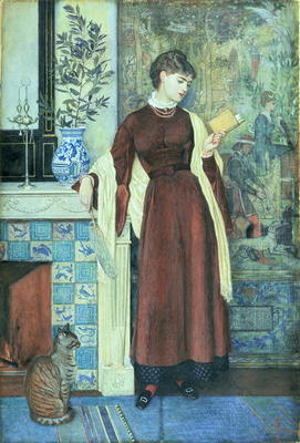 At Home: A Portrait, 1872 (tempera on paper) a Walter Crane