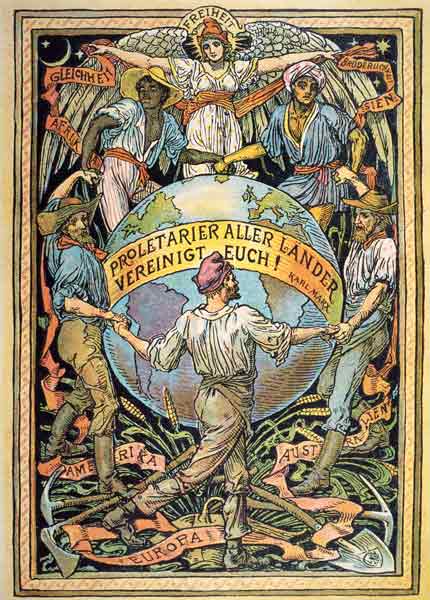 Solidarity of Labour (Illustration zur Proklamation des 1. Mai zum Tag der Arbeit. - Holzschnitt, na a Walter Crane