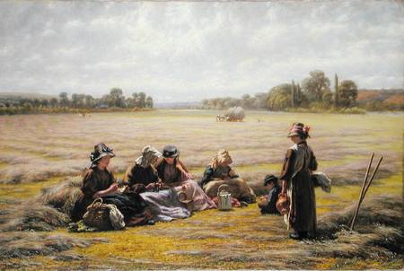 Harvesters resting in the Sun, Berkshire a Walter Field