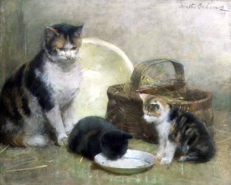 Cat and Kittens a Walter Frederick Osborne