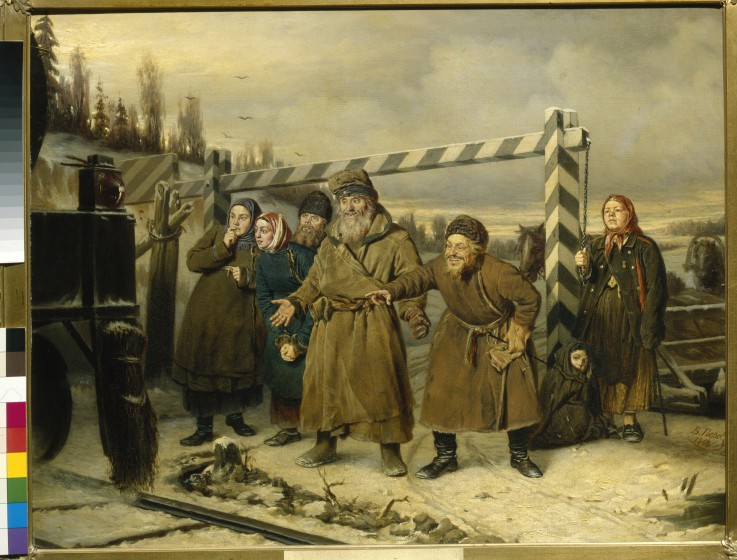 A scene at the Railroad a Wassili Perow