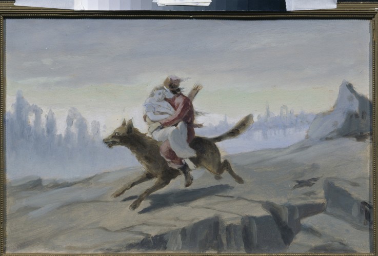 Ivan Tsarevich riding the Gray Wolf a Wassili Perow