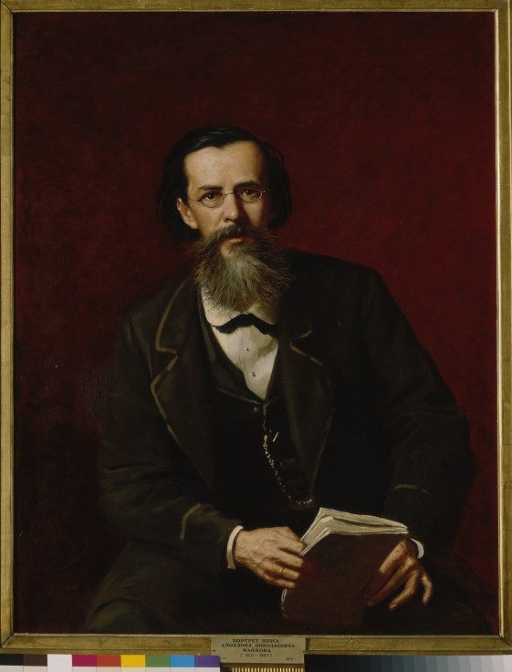 Portrait of the poet Apollon Maykov (1821-1897) a Wassili Perow