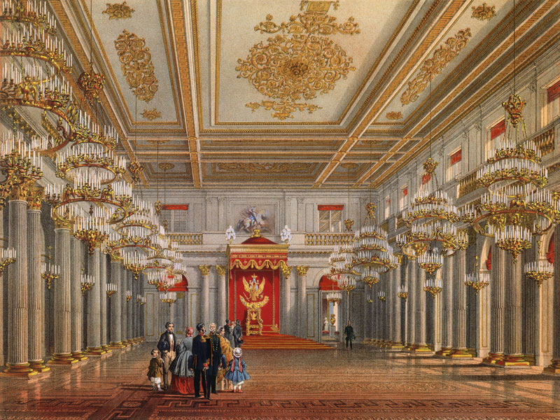 The George Hall (Great Throne Hall) of the Winter palace in St. Petersburg a Wassili Sadownikow