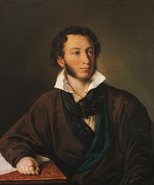 Portrait of Alexander Pushkin (1799-1837) a Wassili Tropinin