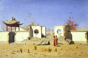 Ruine eines chinesischen Tempels in Akh-Kent a Wassili Werestschagin