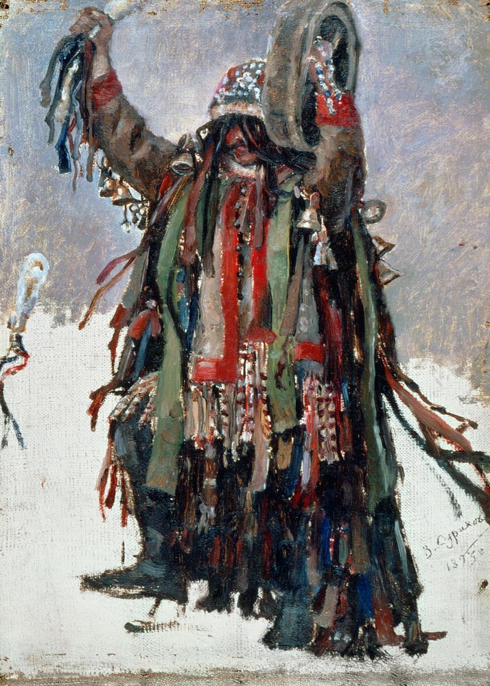 A Shaman, sketch for 'Yermak Conquers Siberia' a Wassilij Iwanowitsch Surikow