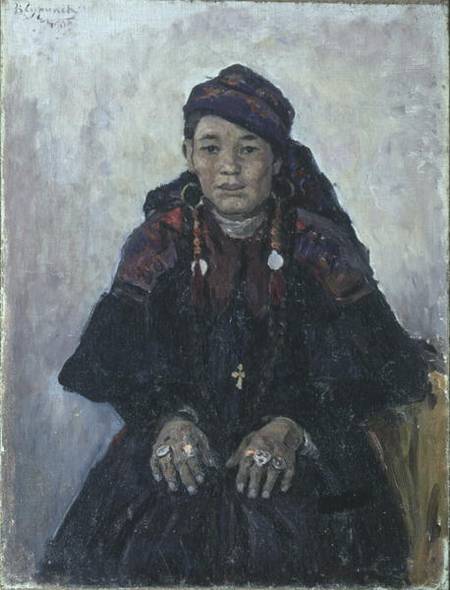 Portrait of a Cossack Woman a Wassilij Iwanowitsch Surikow