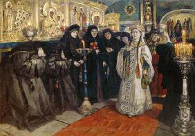 Visit of the czarina in a convent