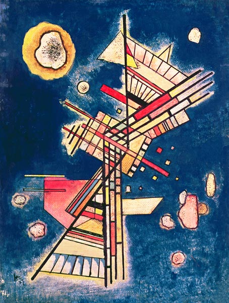 Composition with a Blue Background a Wassily Kandinsky