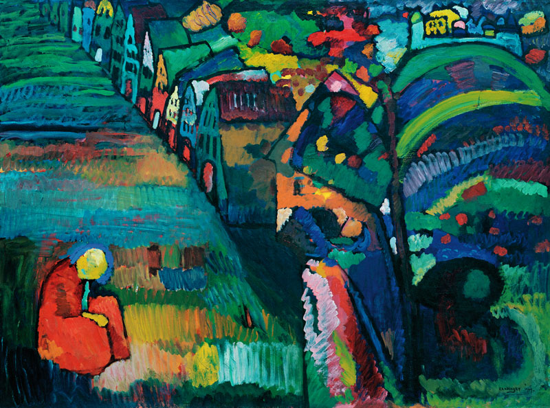 Picture with houses a Wassily Kandinsky