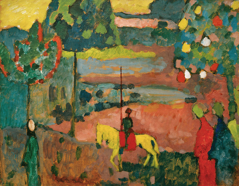 Lancer in Landscape a Wassily Kandinsky