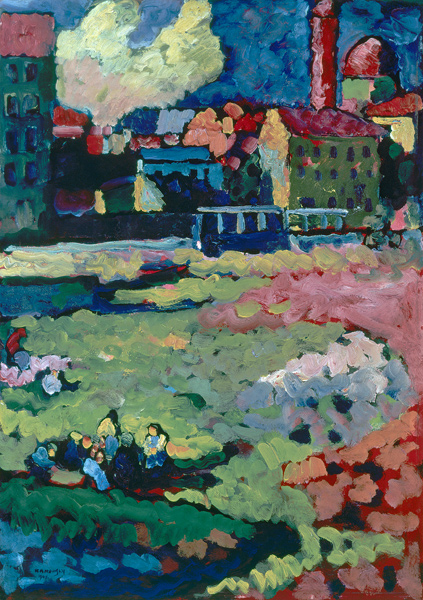 In front of town. (Munich) a Wassily Kandinsky