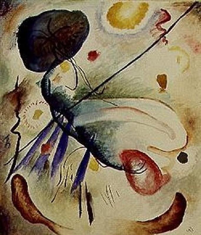Watercolour painting with line. a Wassily Kandinsky