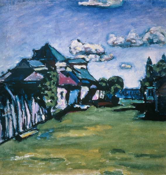 Farmhouses in front of 1918, 1917 or a Wassily Kandinsky