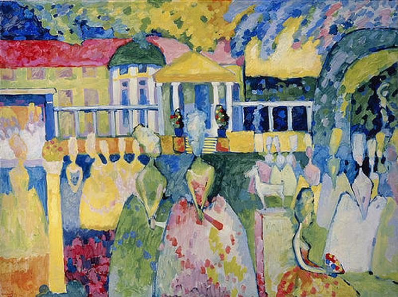 Damen in Reifröcken a Wassily Kandinsky