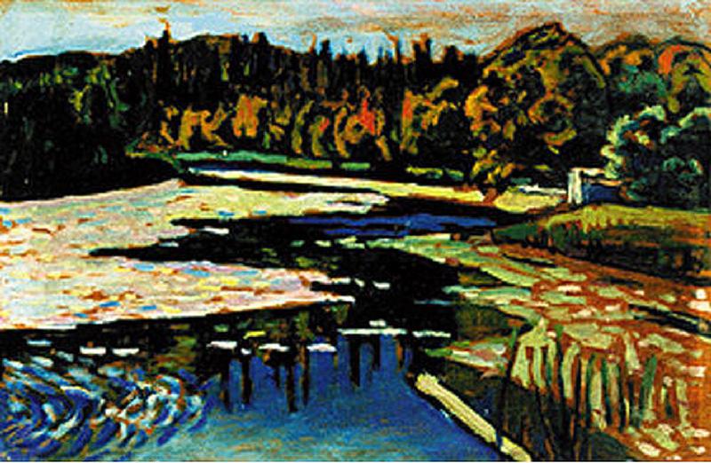 River in autumn. a Wassily Kandinsky