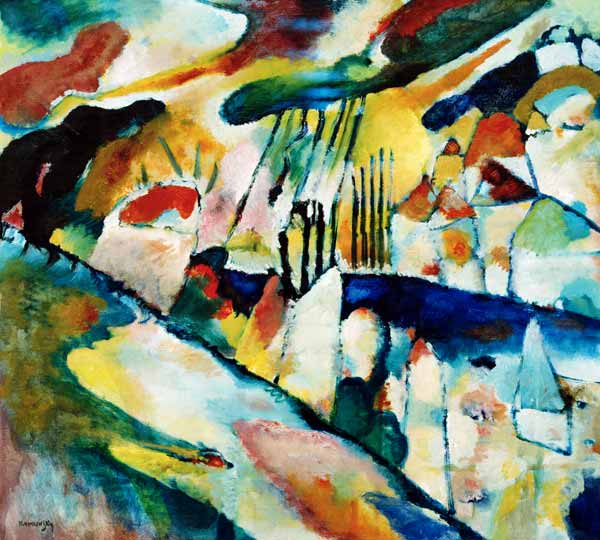 Landscape with Rain a Wassily Kandinsky