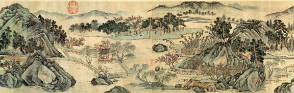 The Peach Blossom Spring from a poem entitled 'Tao Yuan Bi Jing' written by Wang Wei (701-761) a Wen  Zhengming