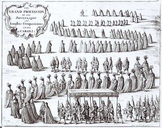 Grand Procession of the Sovereign and the Knights of the Garter at Windsor a Wenceslaus Hollar