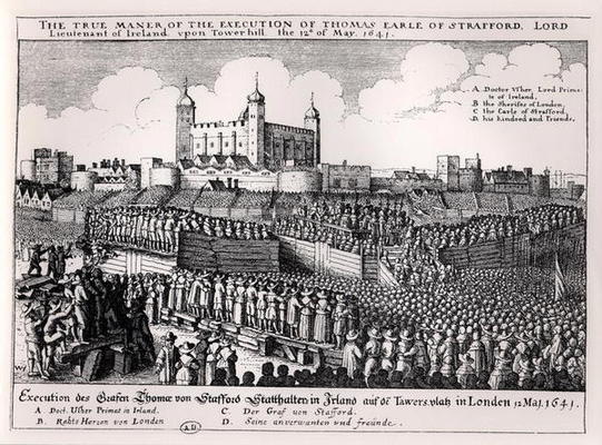 The Execution of Thomas Wentworth (1593-1641) Earl of Strafford, Tower Hill, 12th May 1641 (engravin a Wenceslaus Hollar