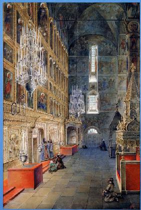 Interior in the Assumption Cathedral in the Moscow Kremlin