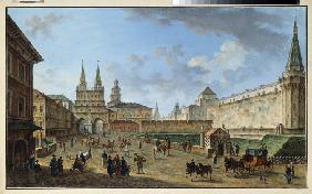 Moscow. View of the Resurrection Gate at the Red Square